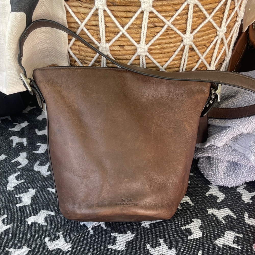 Coach Bleecker Sport Mini Duffle Bucket Bag Rich Brown